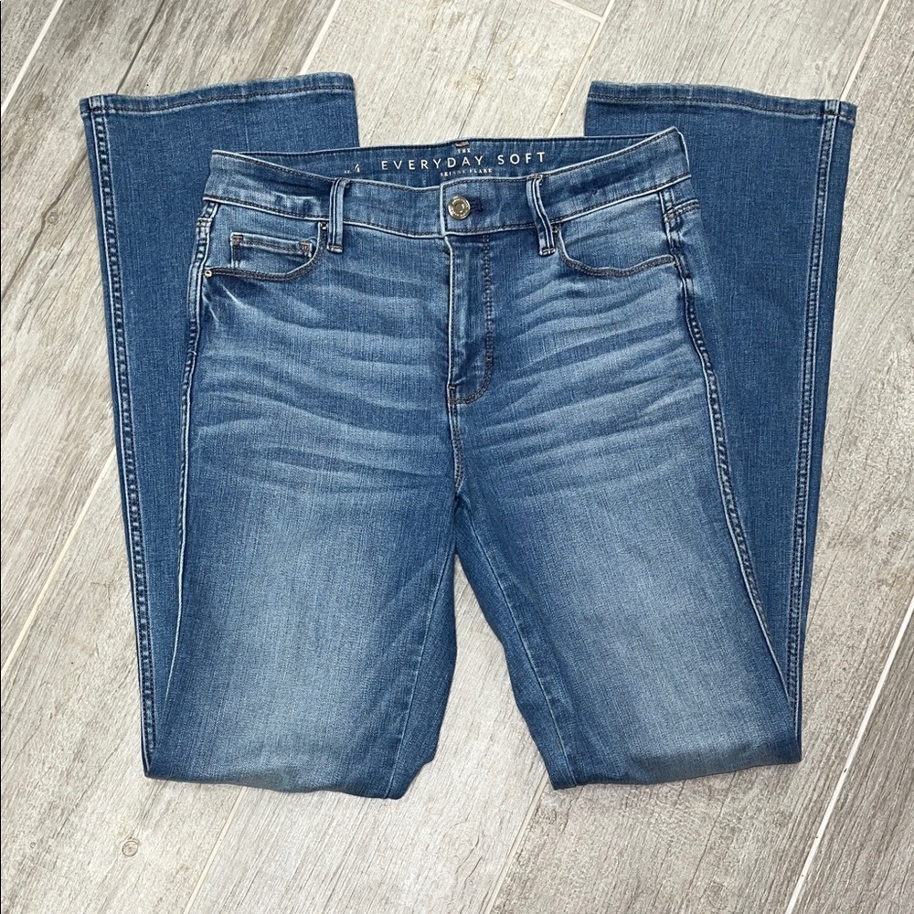 White House Black Market Everyday Soft Blue Flare Jeans